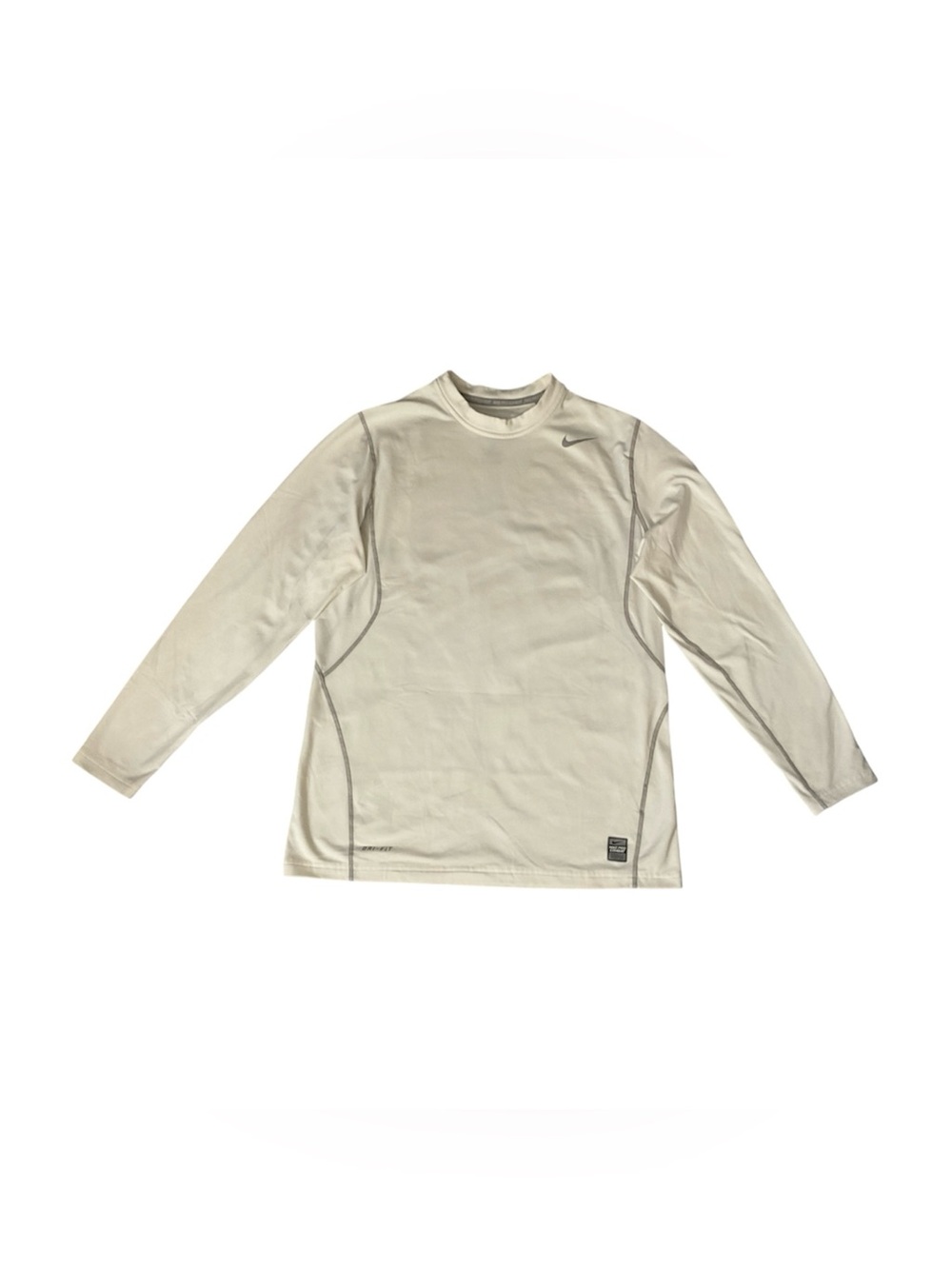 Nike Men’s Cream Crewneck Performance Long Sleeve